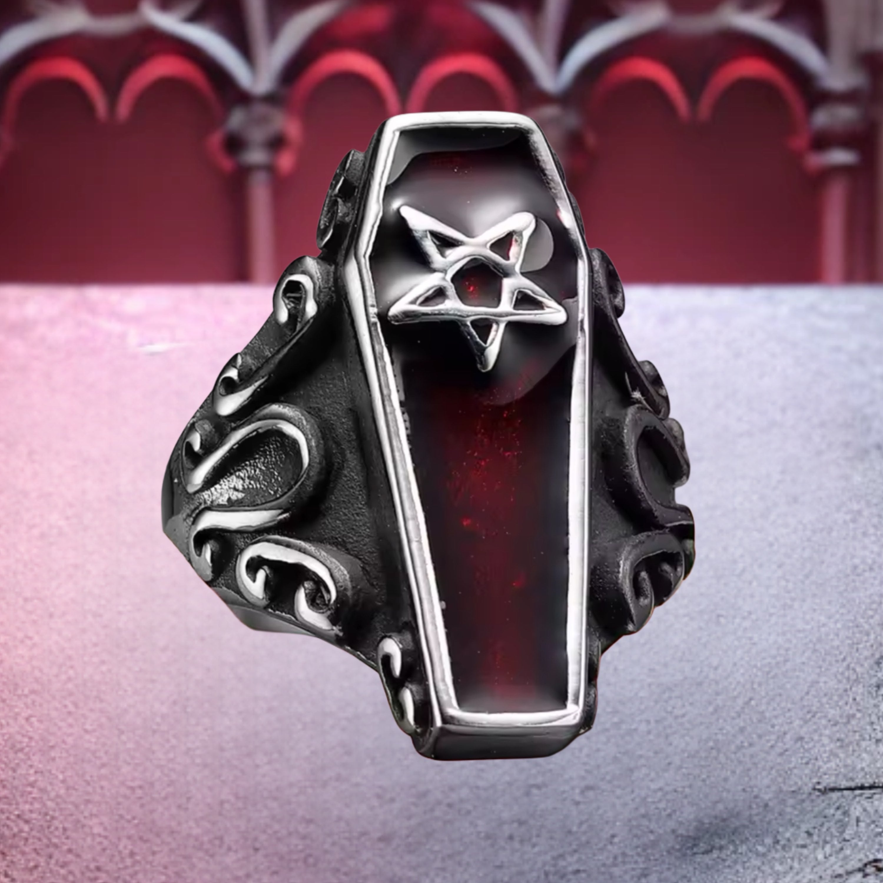 Crimson Coffin Ring