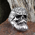 Bearded Biker Skull Ring