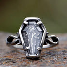 Rose Flower Coffin Ring
