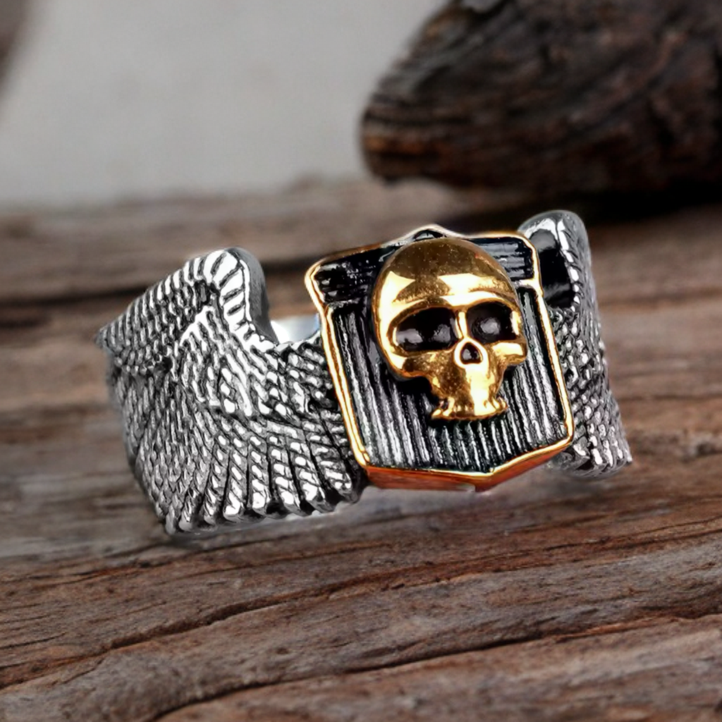 Winged Skull Guardian Ring