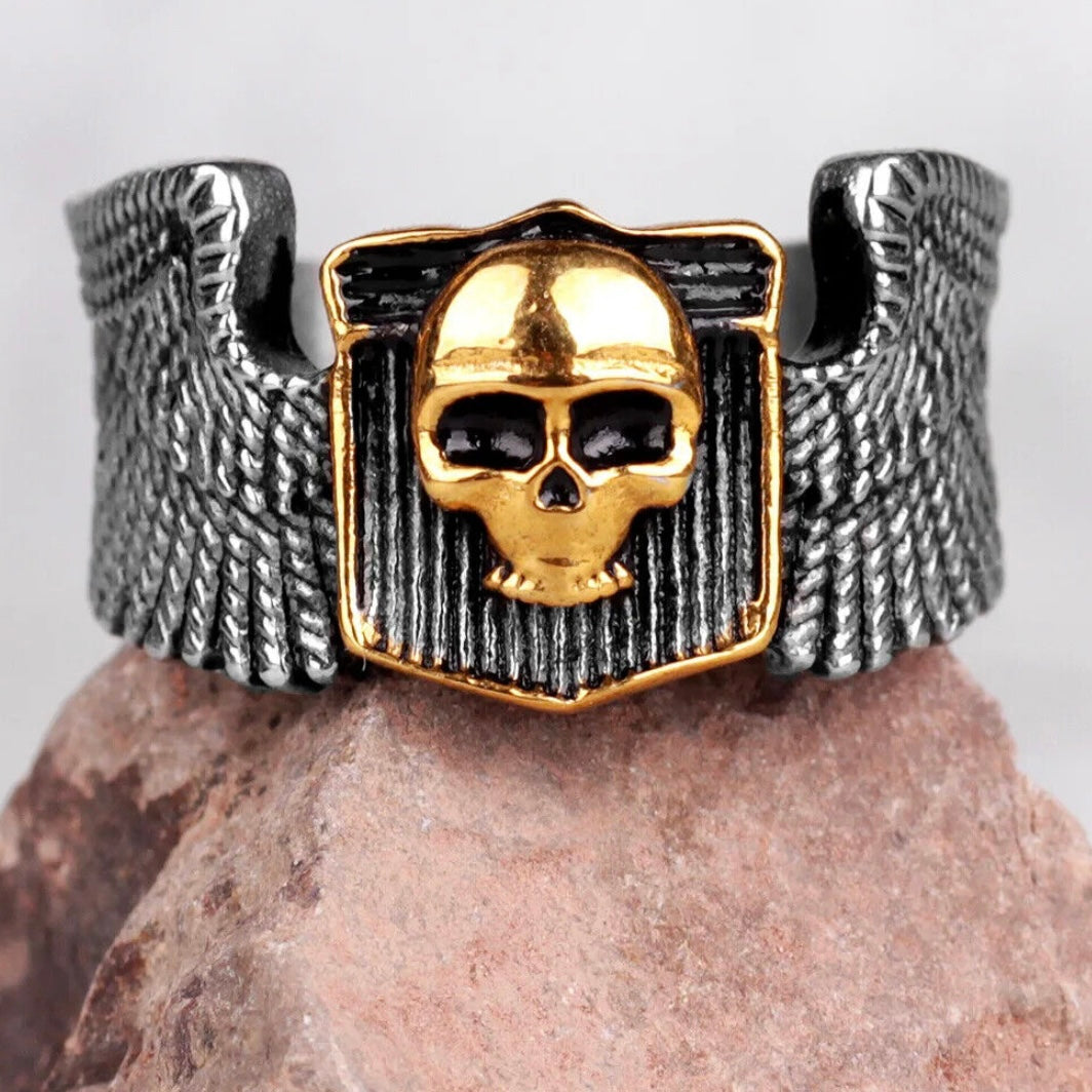 Winged Skull Guardian Ring